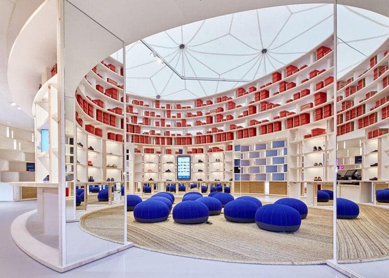 Touring brand pavilion assembled on a paved activation site